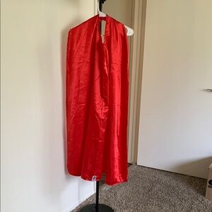 Vibrant Red Satin Cape